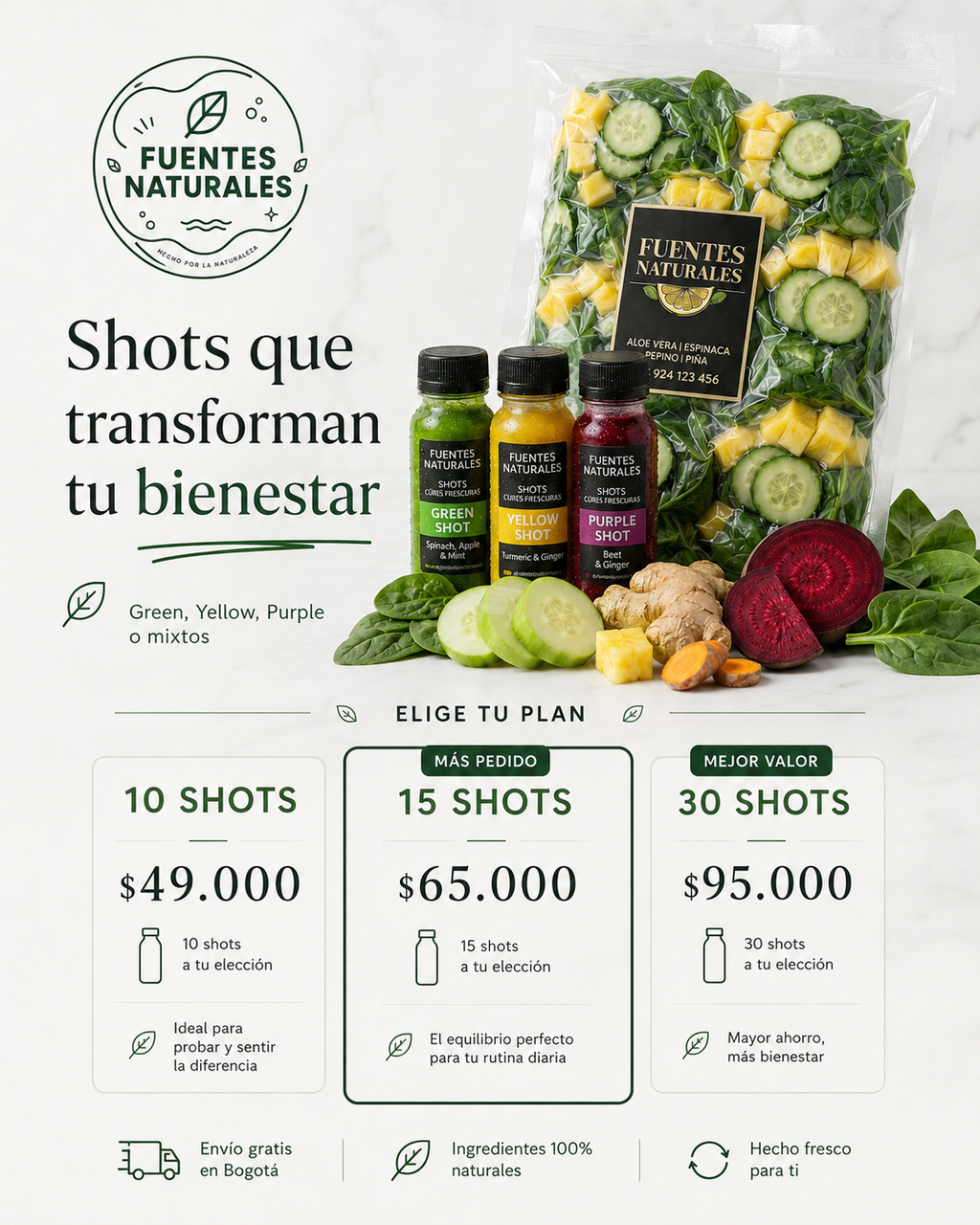 Reto Detox 15 Días — 15 Batidos + 15 Shots | Más pedido